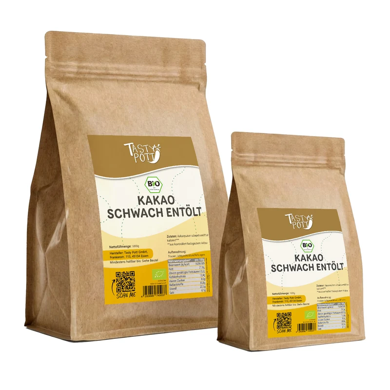 Tasty Pott Bio Kakao schwach entölt - 1kg Beutel