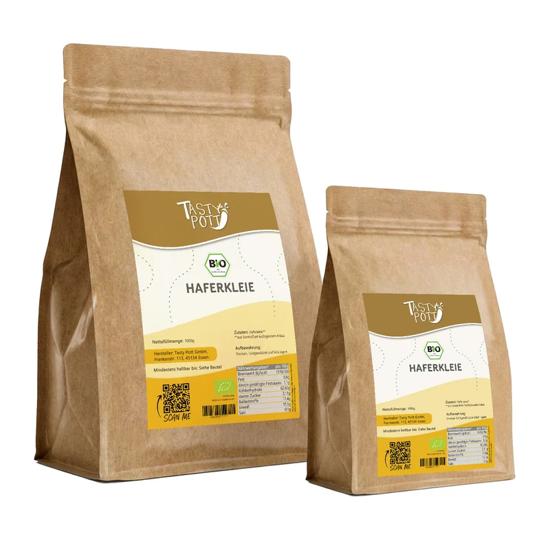 Tasty Pott Bio Haferkleie - im Beutel