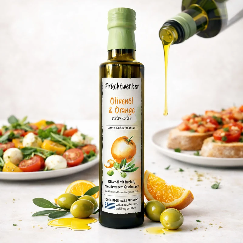 Fruchtwerker Olivenöl + Zitrone 250ml und Olivenöl + Orange 250ml Set