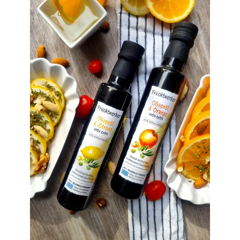 Fruchtwerker Olivenöl + Zitrone 250ml und Olivenöl + Orange 250ml Set