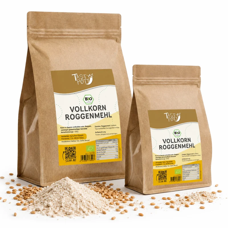Tasty Pott Bio Roggenmehl Typ Vollkorn - im Beutel