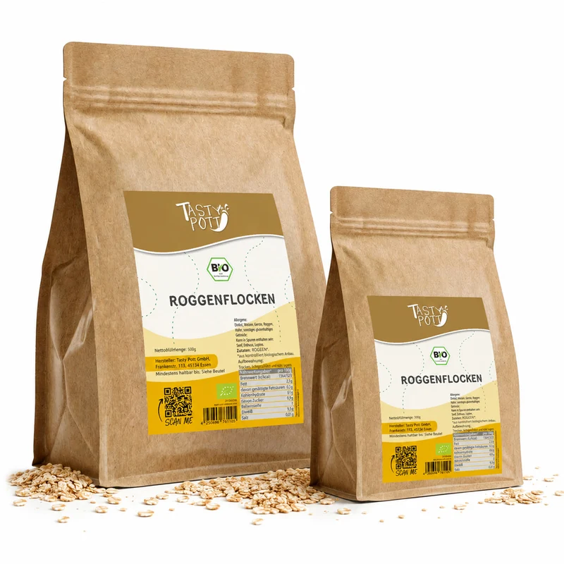 Tasty Pott Bio Roggenflocken - im Beutel
