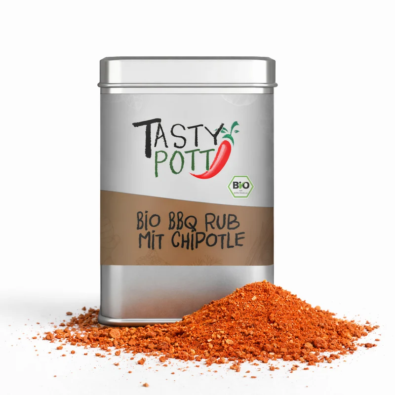 Tasty Pott Bio BBQ Rub mit Chipotle - 100g Dose