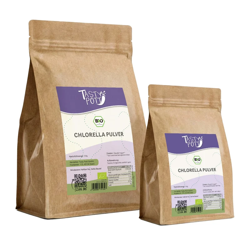 Tasty Pott Bio Chlorella Pulver - 250g - im Beutel