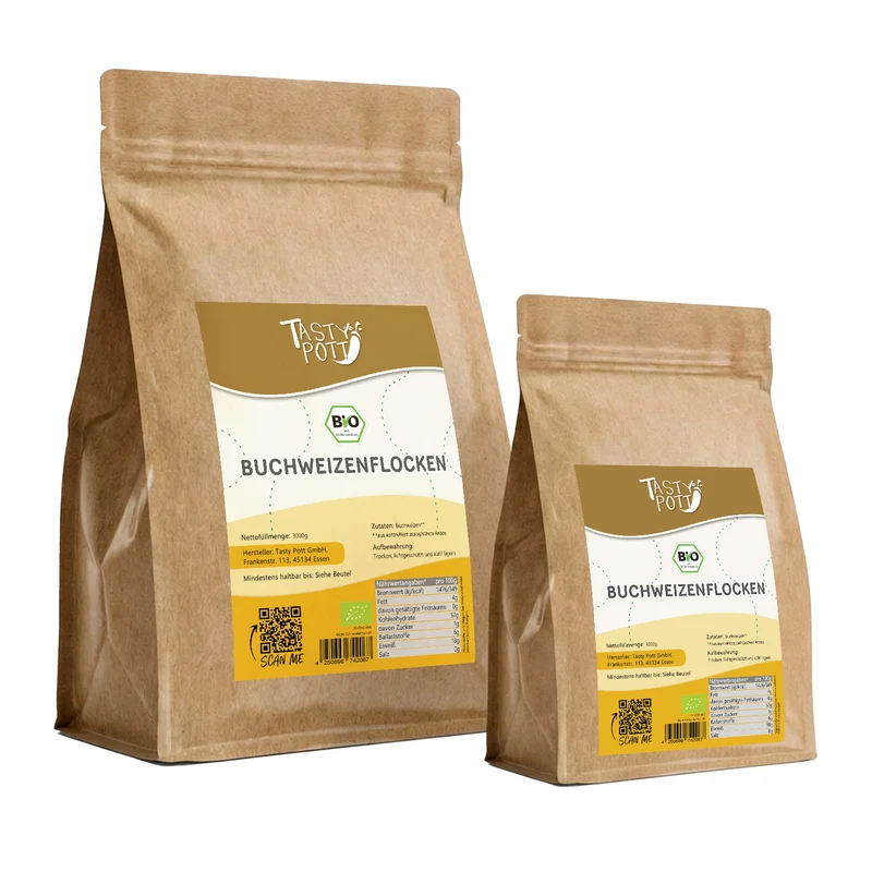 Tasty Pott Bio Buchweizenflocken - 3kg Beutel