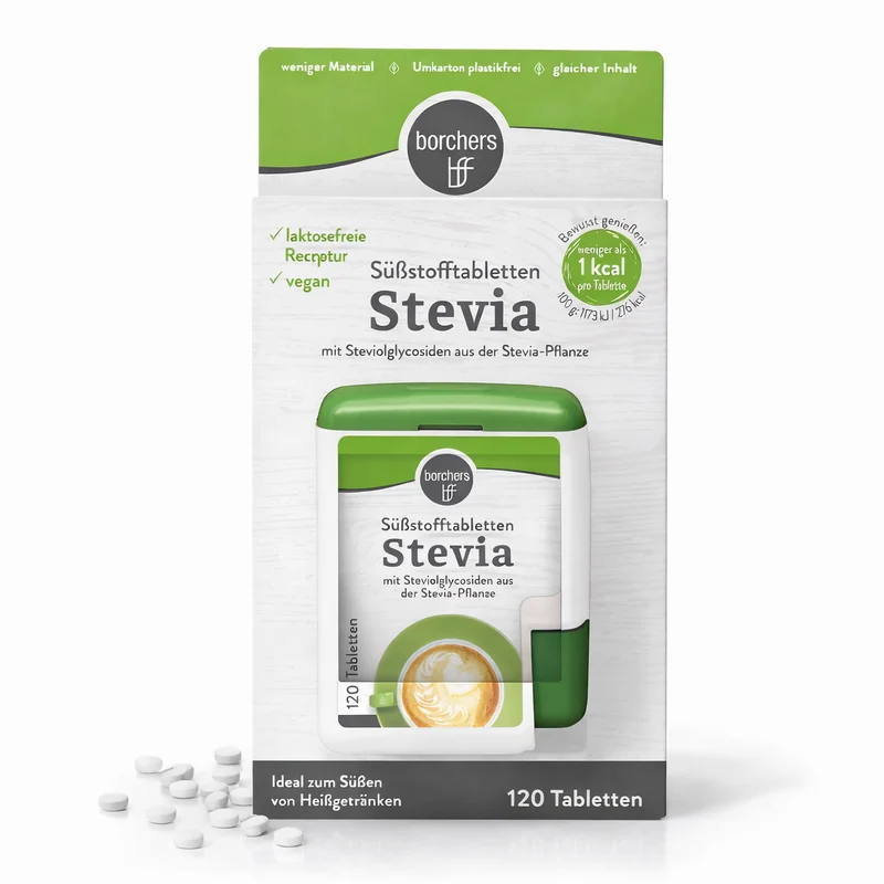 borchers Stevia Süßstofftabletten Im Spender - 3 x 120 Tbl.