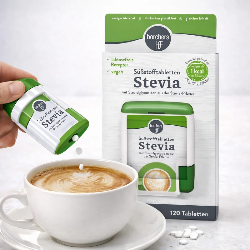 borchers Stevia Süßstofftabletten Im Spender - 3 x 120 Tbl.