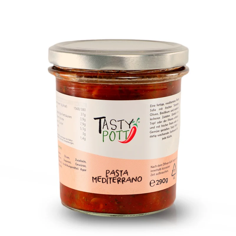 Tasty Pott Pasta Mediterrano Pastasoße 290g Glas