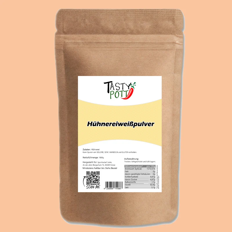 Tasty Pott Hühnereiweißpulver - Eiklar Pulver- im Beutel