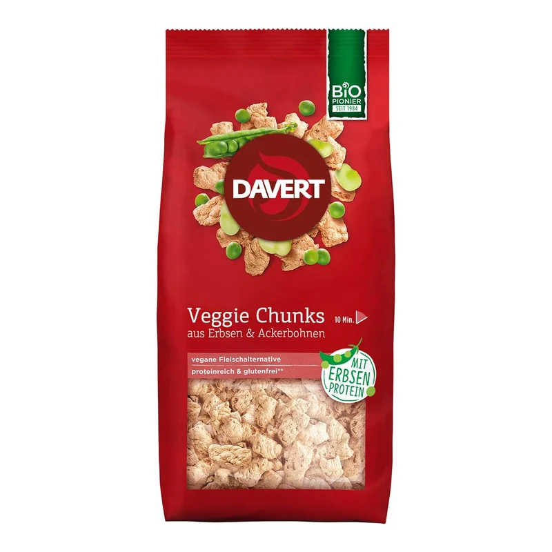 Davert Veggie Chunks mit Erbsenprotein 100g