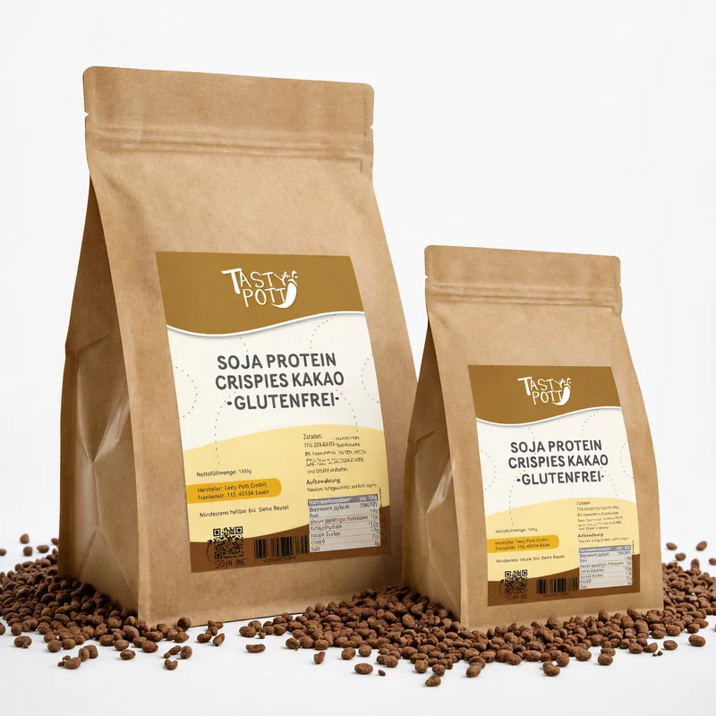 Tasty Pott Protein Soja Kakao Crispies 77% - im Beutel