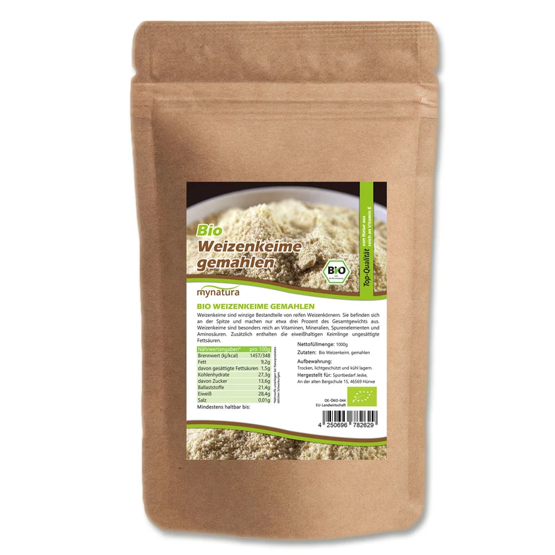 Mynatura Bio Weizenkeime stabilisiert gemahlen - 1kg Beutel