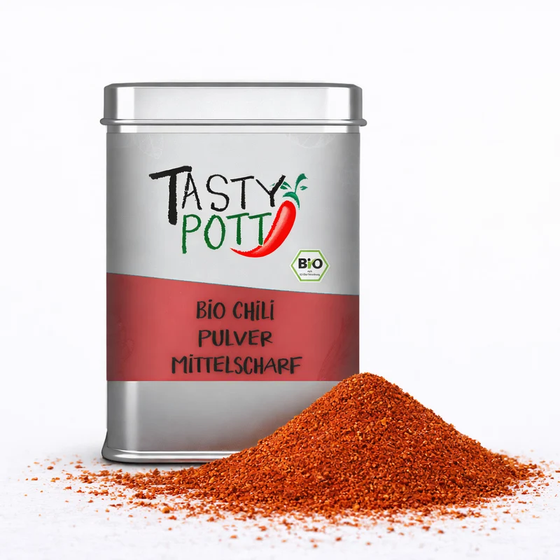 Tasty Pott Bio Chili Pulver mittelscharf - 80g Dose