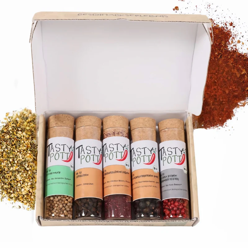 Tasty Pott Dank Box "Alles Gute" - Jeweils 5 Gewürze wählbar + Karte