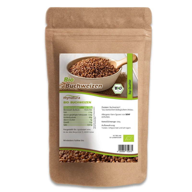 Mynatura Bio Buchweizen ganze Körner - verschiedenen Größen im Beutel