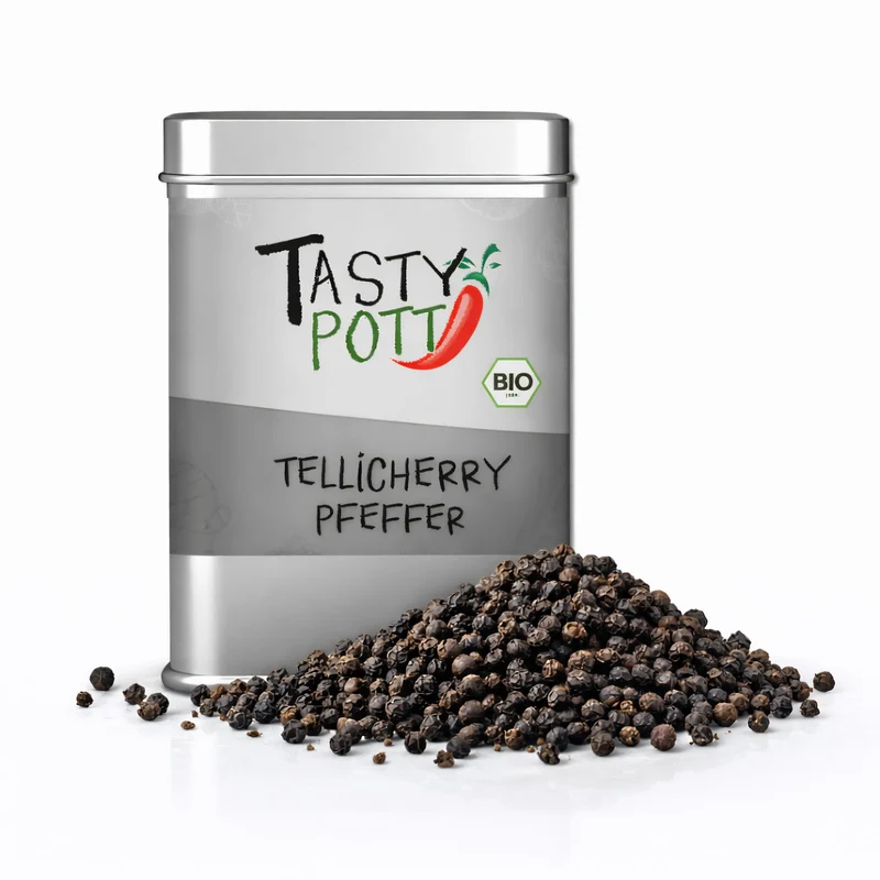 Tasty Pott Tellicherry Pfeffer ganz - 80g Dose