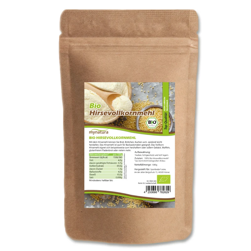 Mynatura Bio Hirsemehl glutenfrei - 1 kg Beutel