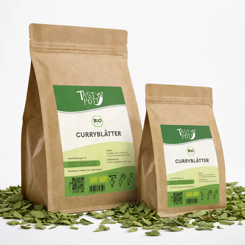 Tasty Pott Bio Curryblätter ganz & getrocknet - 60g im Beutel