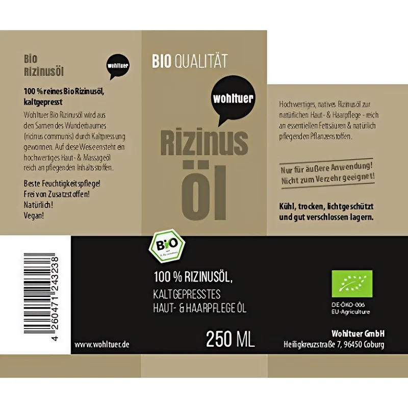 Wohltuer Bio Rizinusöl 250ml