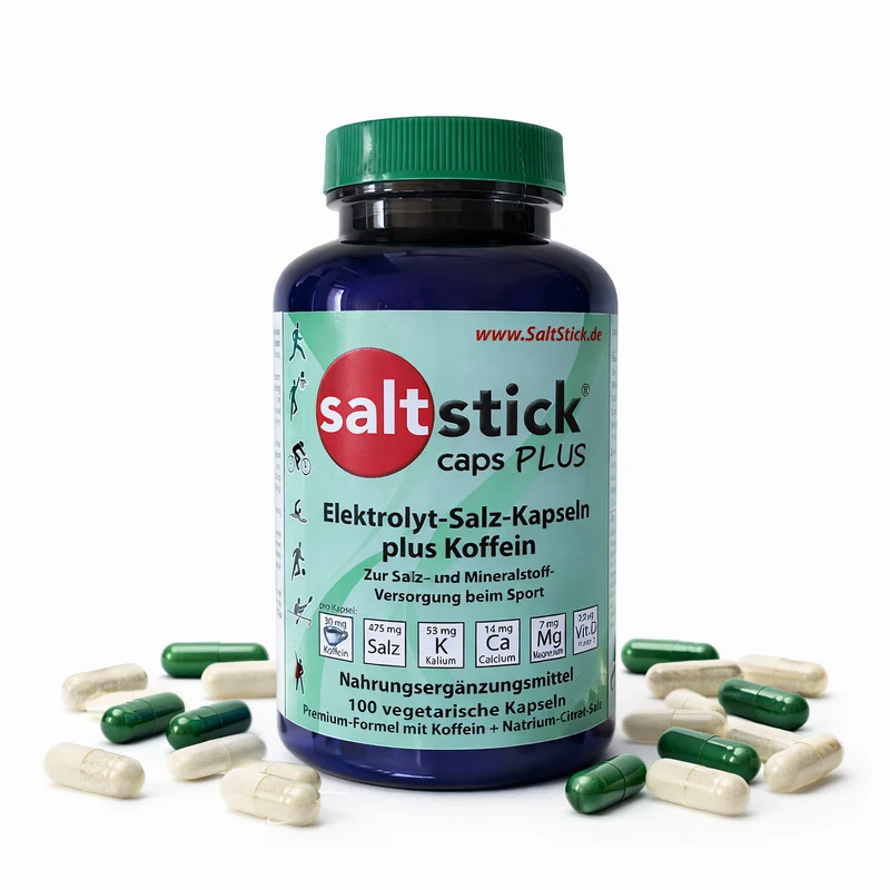 SaltStick Caps Plus - Elektrolyt-Salz Kapseln plus Koffein - 100 Kapseln