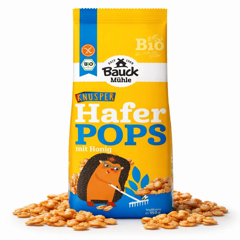 Bauckhof Bio Haferpops mit Honig glutenfrei