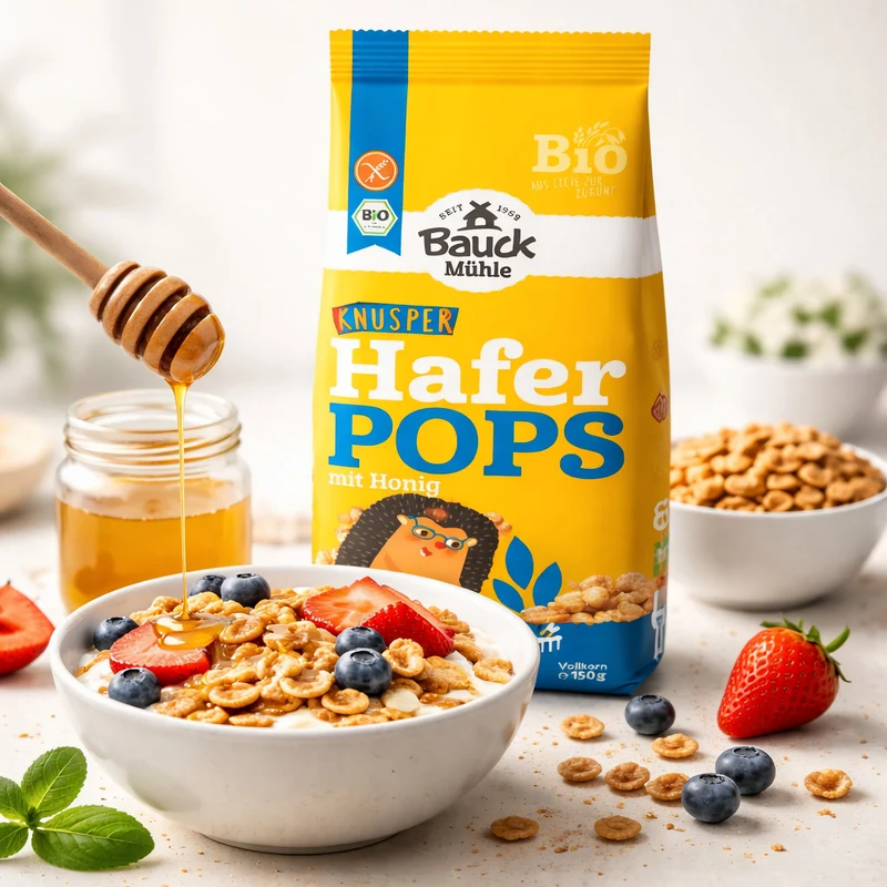 Bauckhof Bio Haferpops mit Honig glutenfrei
