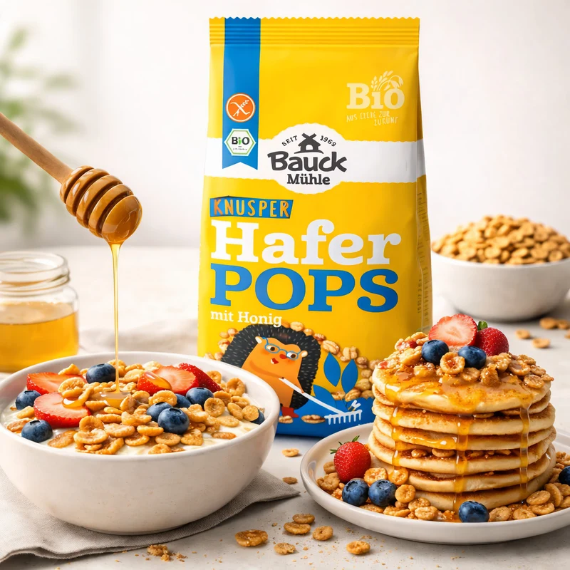 Bauckhof Bio Haferpops mit Honig glutenfrei