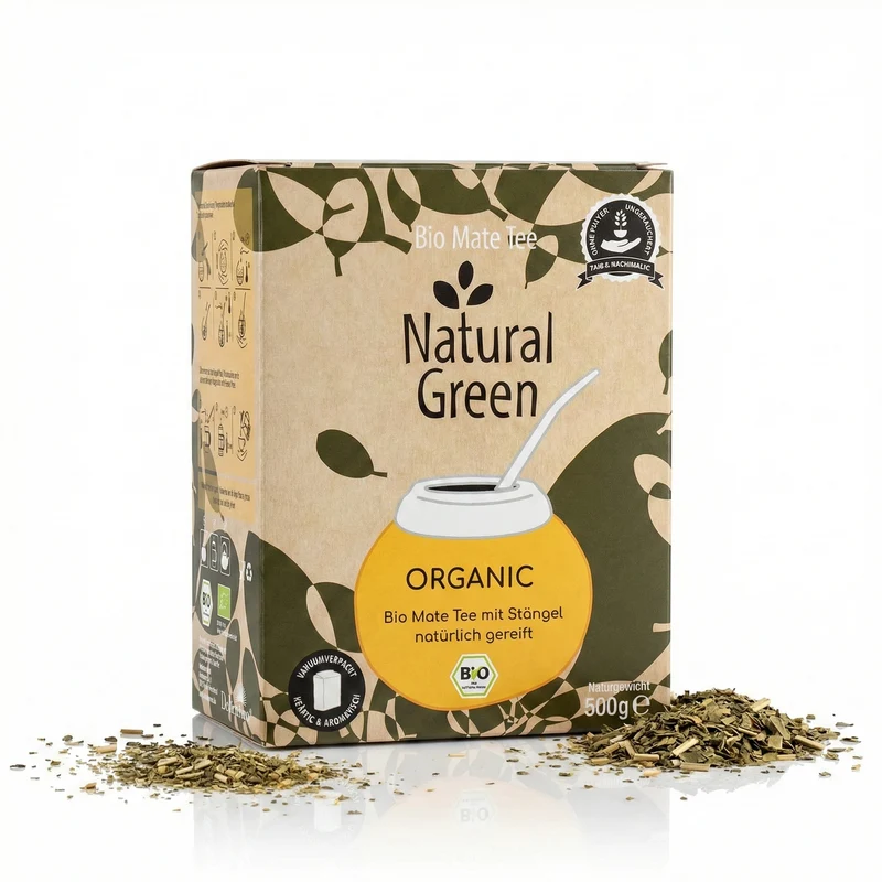 Bio Mate Tee - Natural Green ORGANIC 500g - Mate Tee mit Stängel