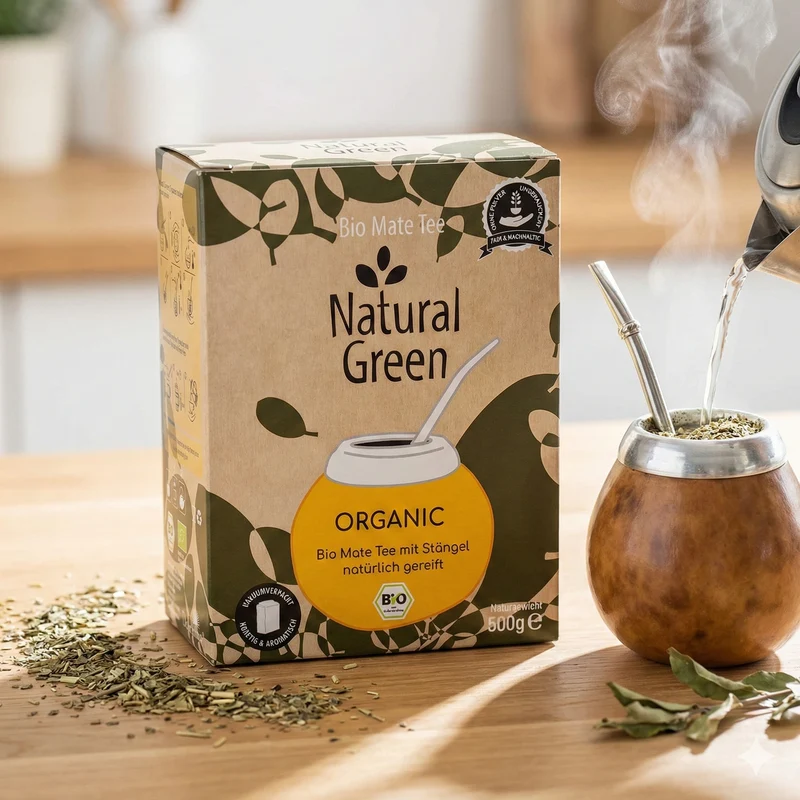Bio Mate Tee - Natural Green ORGANIC 500g - Mate Tee mit Stängel