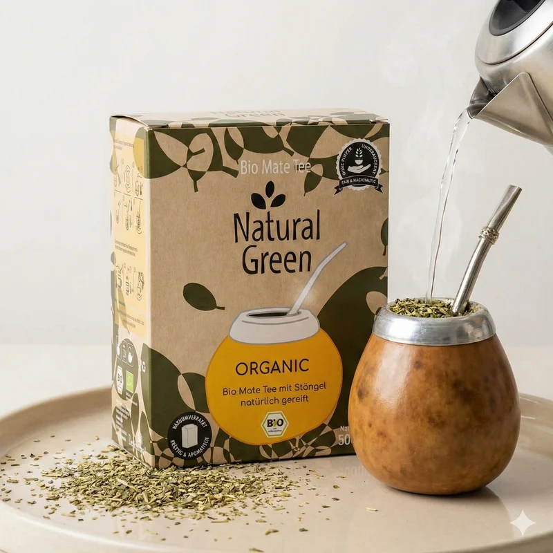Bio Mate Tee - Natural Green ORGANIC 500g - Mate Tee mit Stängel