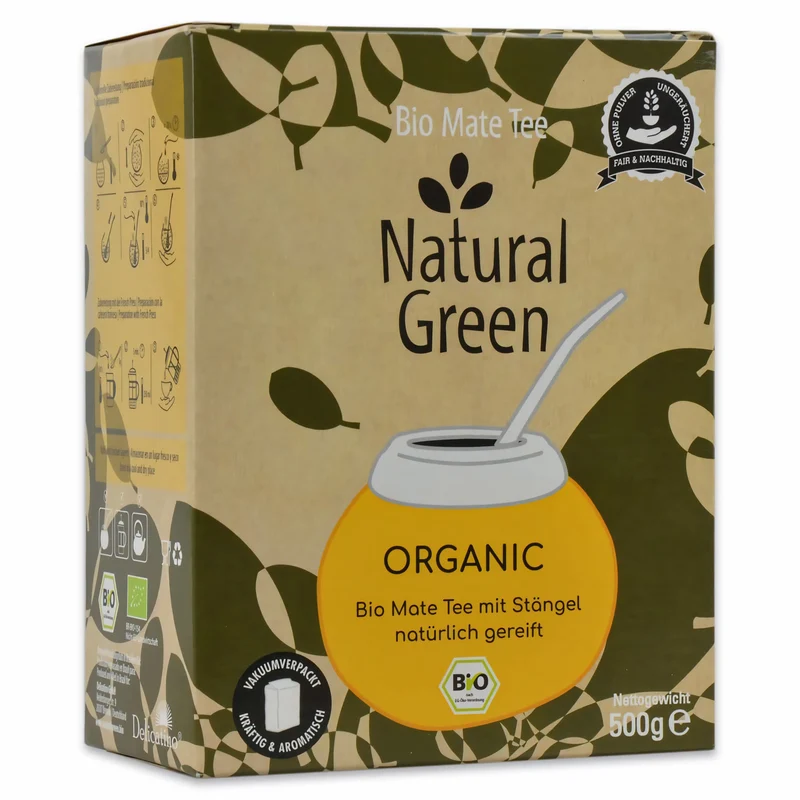 Bio Mate Tee - Natural Green ORGANIC 500g - Mate Tee mit Stängel