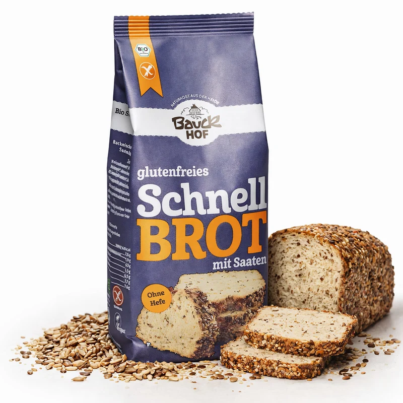 Bauckhof Bio Schnellbrot Backmischung - glutenfrei (6x 500g)