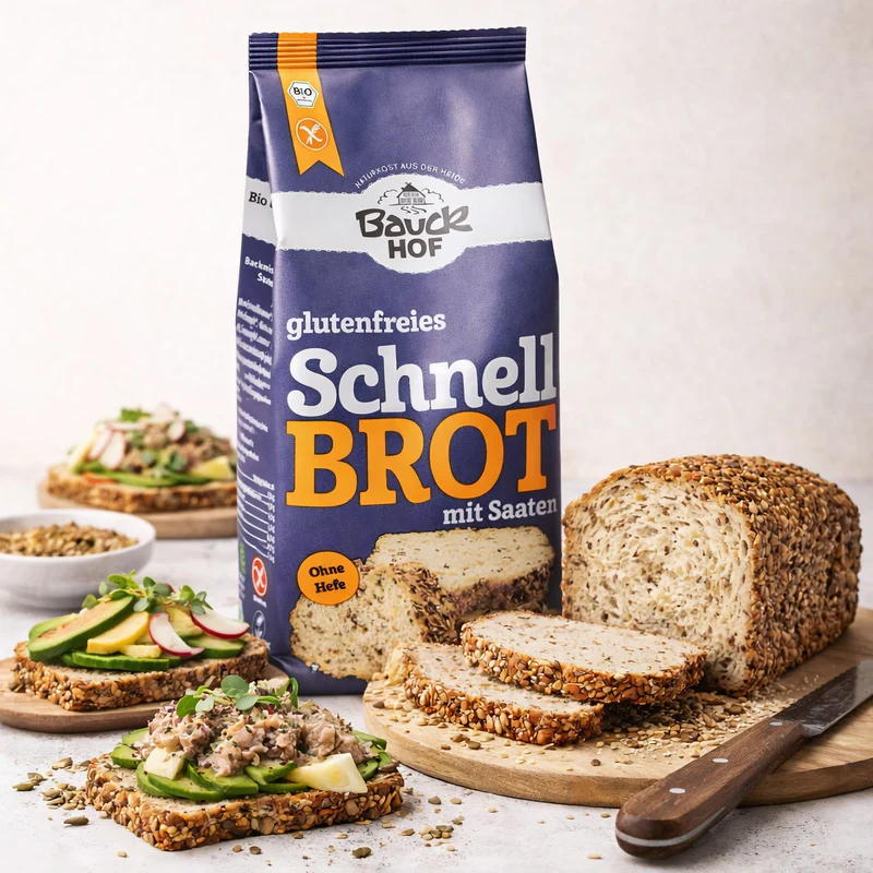 Bauckhof Bio Schnellbrot Backmischung - glutenfrei (6x 500g)