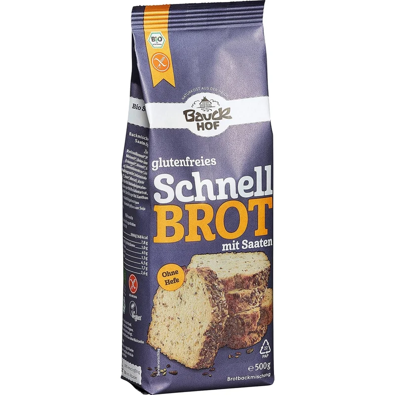 Bauckhof Bio Schnellbrot Backmischung - glutenfrei (6x 500g)