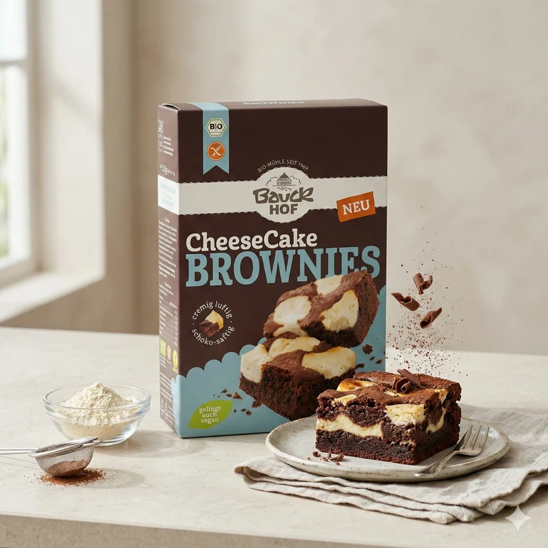 Bauckhof Bio Cheesecake-Brownies - Backmischung - glutenfrei ab 350g