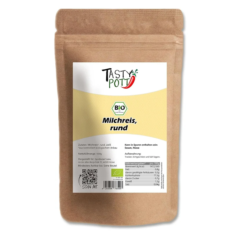 Tasty Pott Bio Milchreis - im Beutel
