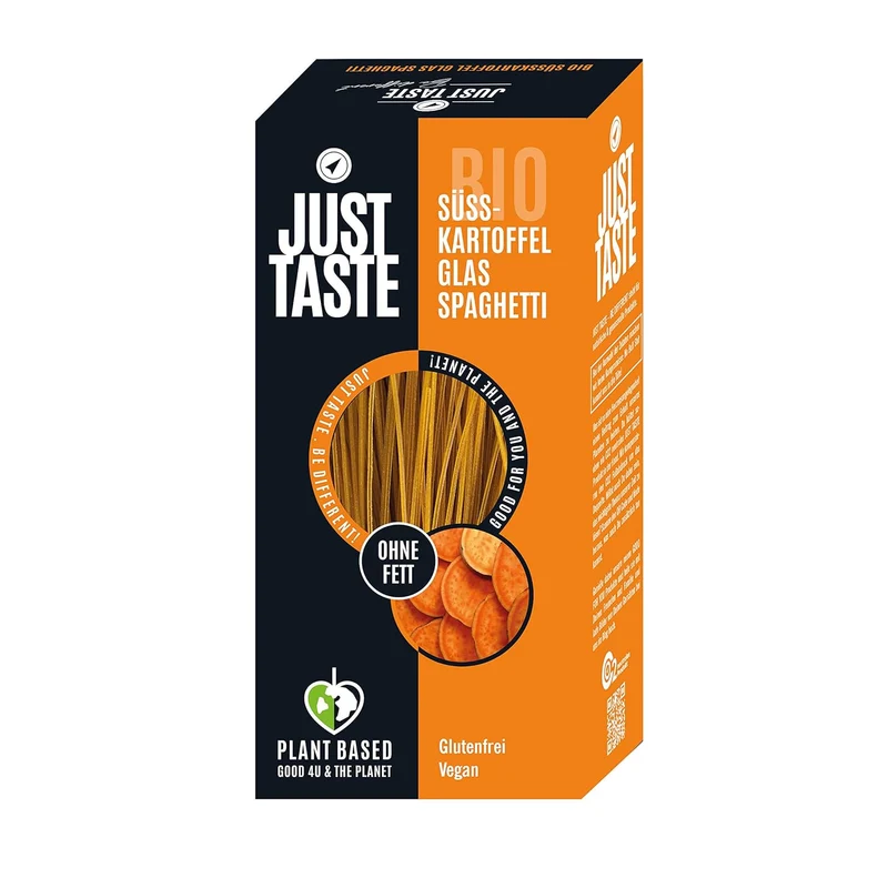 JUST TASTE – bio Süßkartoffel Kurkuma Glas Spaghetti – 6x 250g