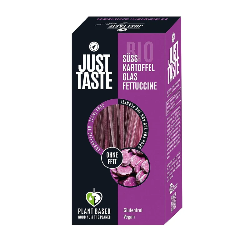 JUST TASTE – Lila bio Süßkartoffel Glas Fettuccine – 250g