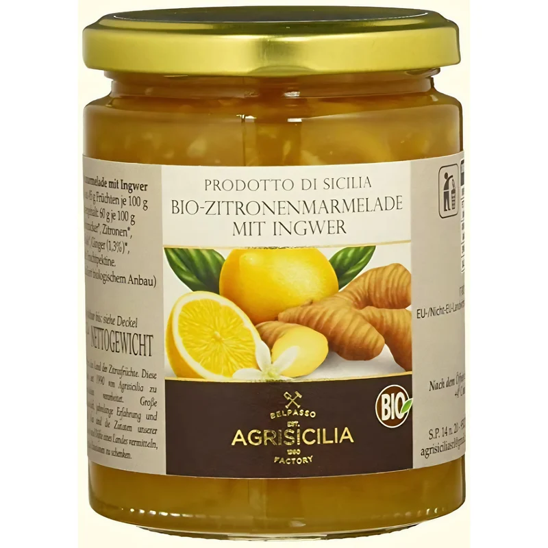 Agrisicilia bio Zitronen-Marmelade mit Ingwer, 360g