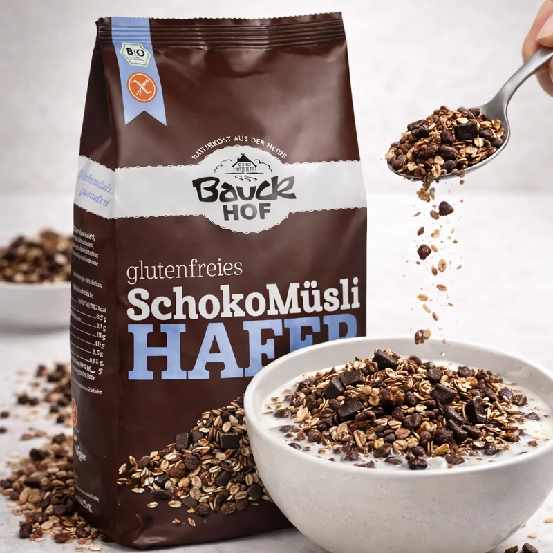 Bauckhof Bio Hafer Schoko Müsli glutenfrei