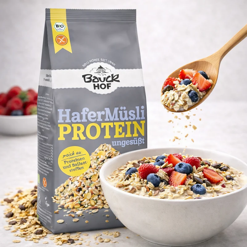 Bauckhof Bio Hafer Müsli Protein glutenfrei