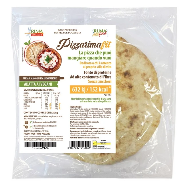 Pizzarima Fit Base Precotta per Pizza e Focaccia 200g