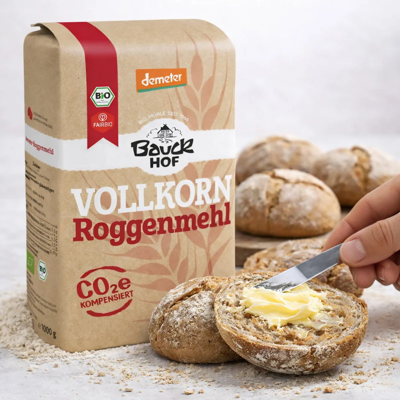 Bauckhof Bio Roggenmehl Vollkorn Demeter 1kg