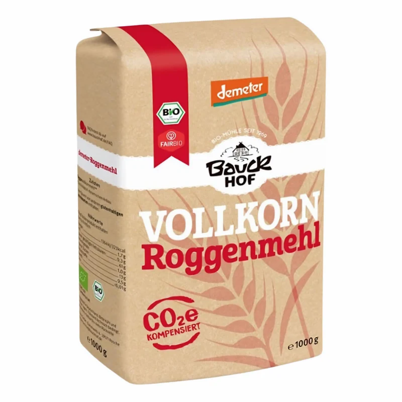 Bauckhof Bio Roggenmehl Vollkorn Demeter 1kg