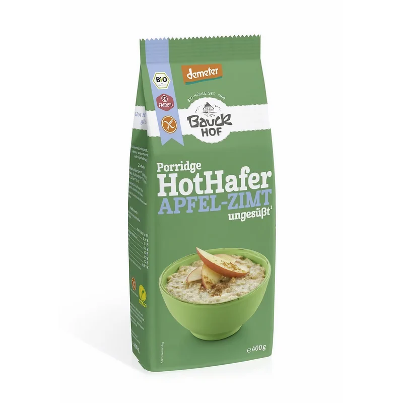 Bauckhof Bio Hot Hafer Apfel-Zimt - glutenfrei, Demeter 400g