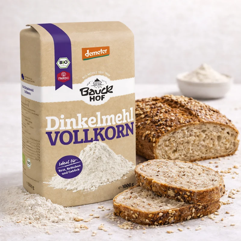 Bauckhof Bio Dinkelmehl Vollkorn Demeter