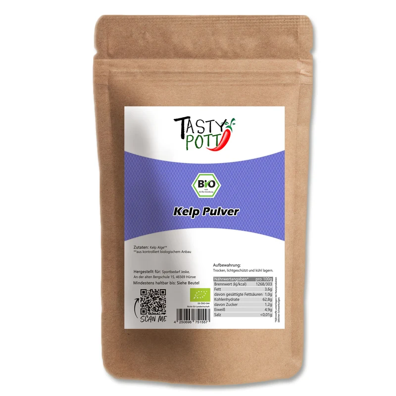 Tasty Pott Bio Kelp Pulver Algen Pulver - 200g Beutel