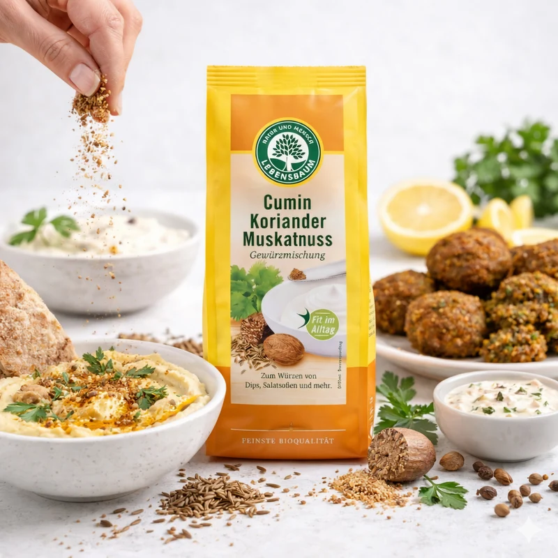Lebensbaum Bio Gewürzmischung: Cumin-Koriander-Muskatnuss, 45g