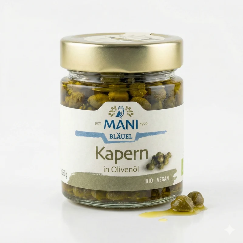 MANI ΜΑΝΙ Kapern in Olivenöl, bio 2x 180g