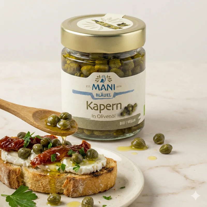 MANI ΜΑΝΙ Kapern in Olivenöl, bio 2x 180g